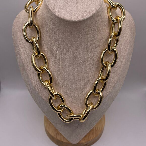 I.N.C. International Concepts Gold Tone Pave Toggle Chain Link 18” Necklace - Picture 10 of 12